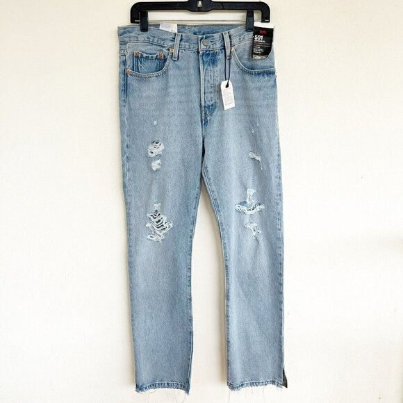 Levis Premium 501 boot cut jeans Original High-rise button fly 28 X 30 - Picture 11 of 14